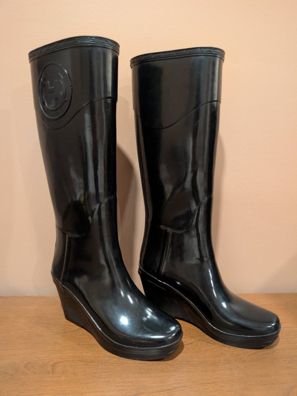 Hunter Black Champery Rain Boots sz 6